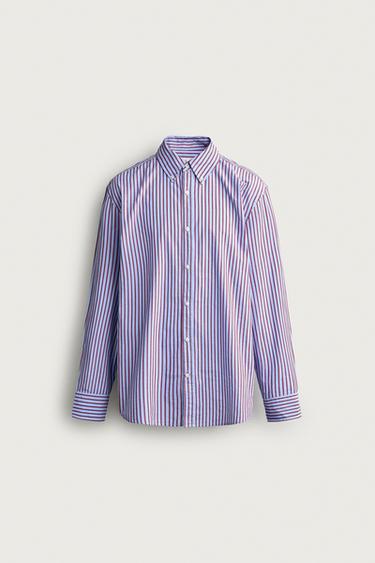 CHEMISE REGULAR FIT À RAYURES CONTRASTÉES - Rayures de Zara