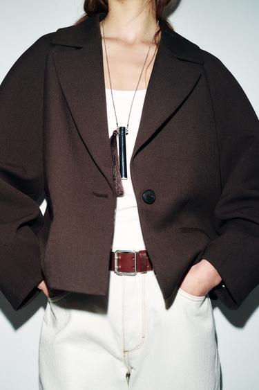 PUFF SLEEVE BLAZER - Brown by Zara - Image 4
