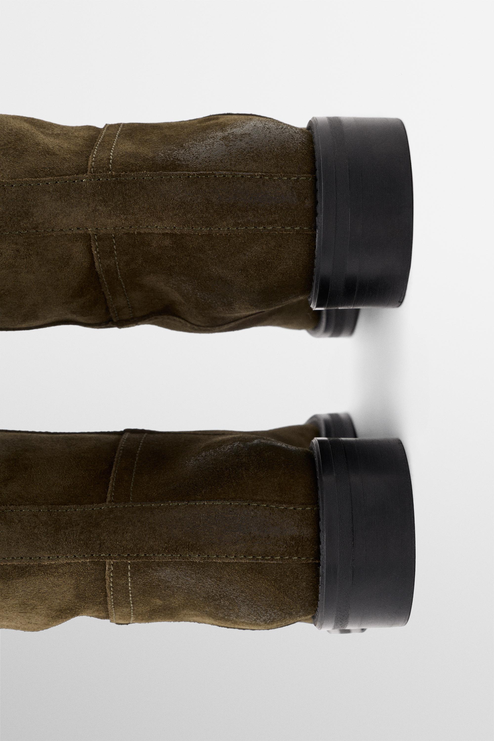 Bottes équestre en croûte de cuir huilées