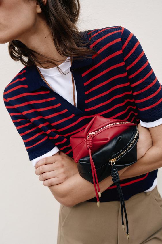 LEATHER TOILETRY BAG - Red by Zara - Image 0