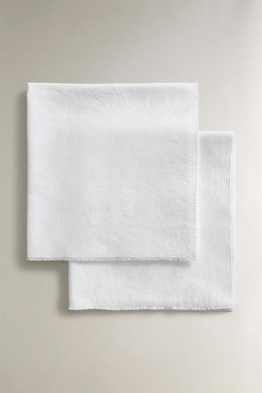 WASHED COTTON NAPKIN (PACK OF 2) - White by Zara