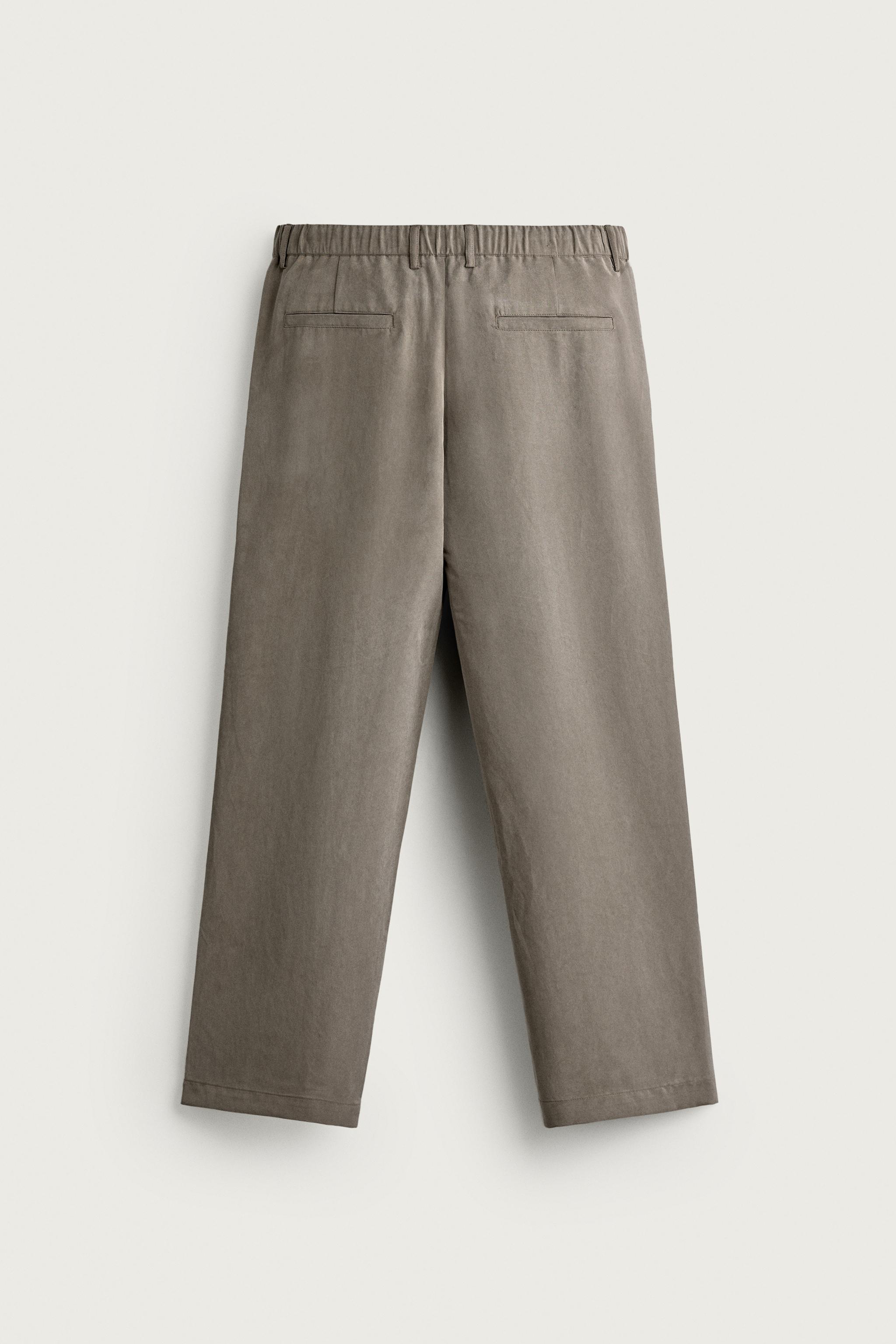Мужские брюки Zara RELAXED FIT FLUID TROUSERS — фото 7