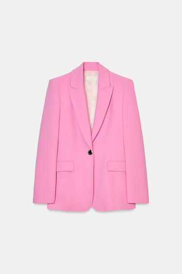 FITTED BLAZER WITH SHOULDER PADS - Pink by Zara