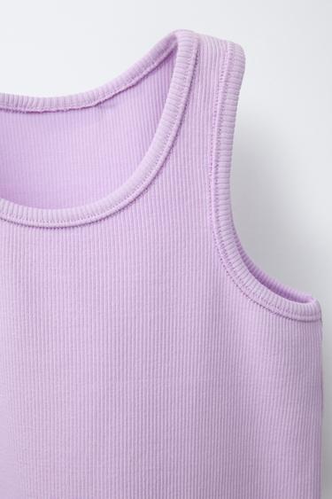 LOT DE TROIS T-SHIRTS RIB UNIS - Rose / Mauve de Zara - Image 3