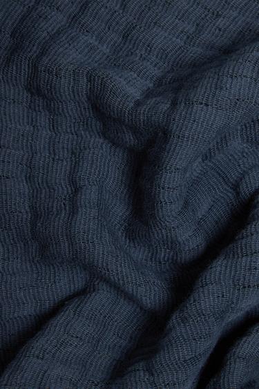 TEXTURED COTTON THROW – Kék a ZARA-tól
