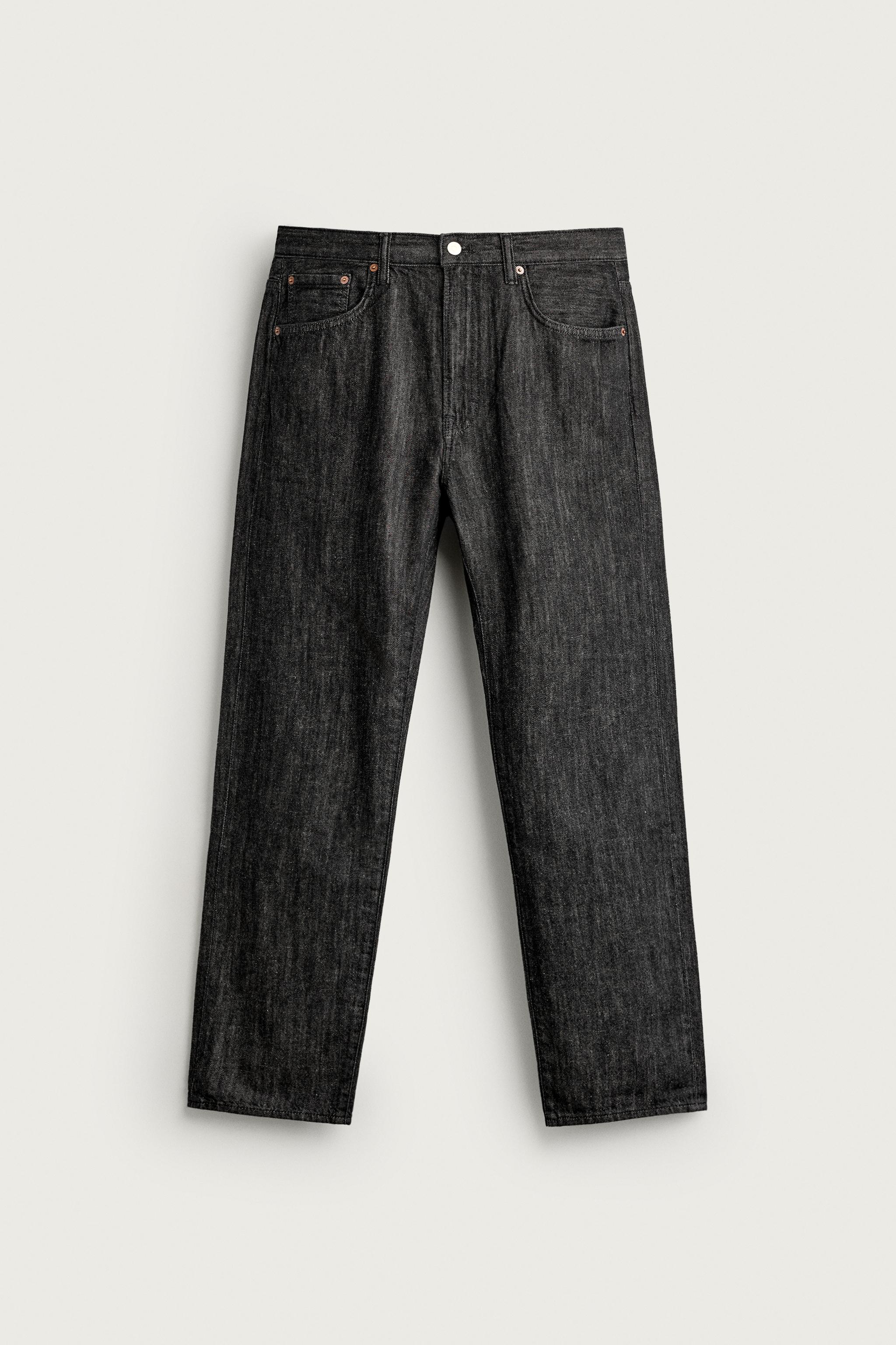 LIGHTWEIGHT REGULAR FIT JEANS — charcoal gray