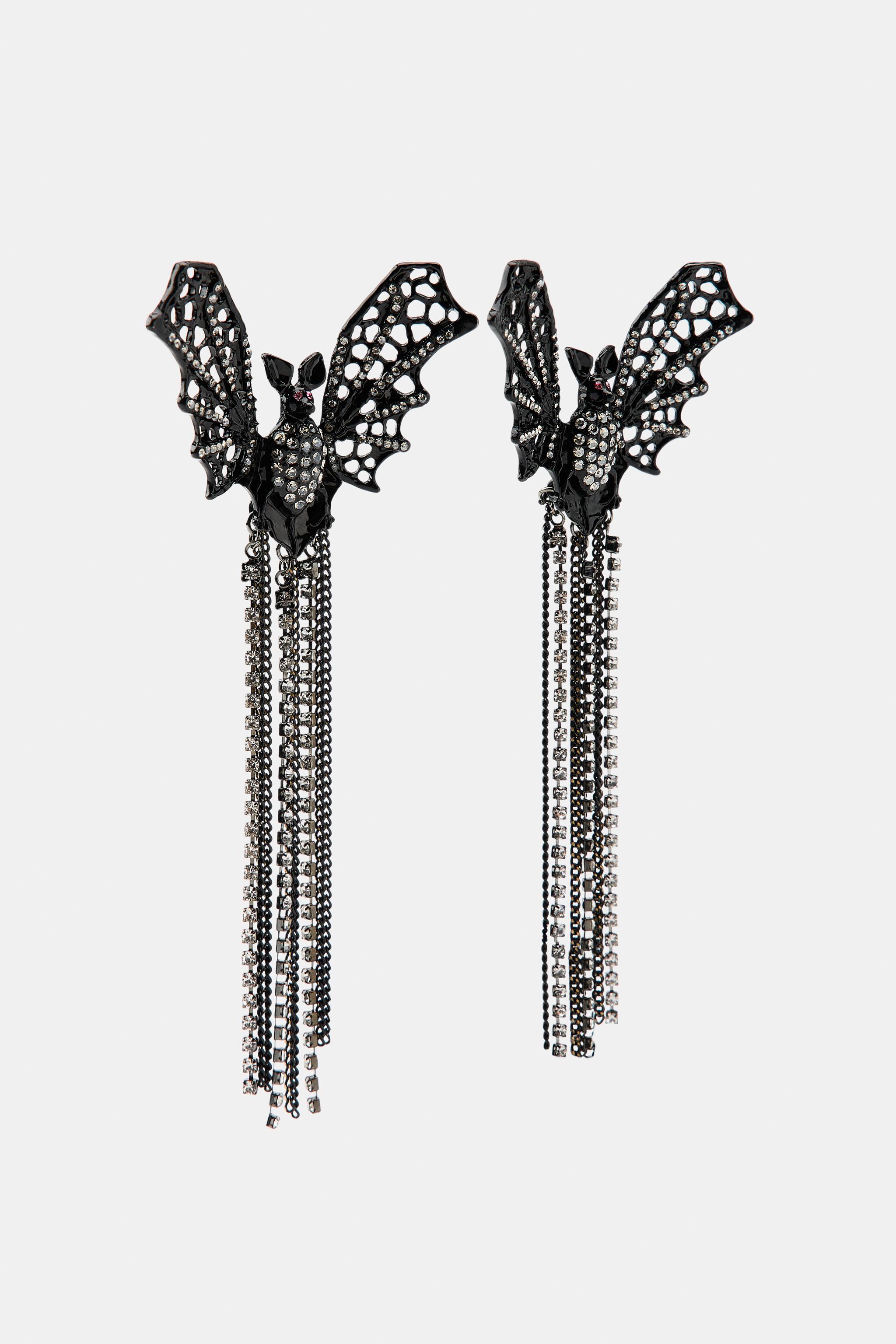 SPARKLY BAT EARRINGS