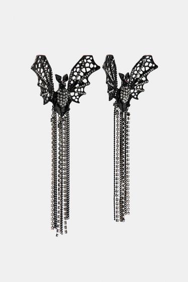 SPARKLY BATWING EARRINGS - Black by Zara - Image 2