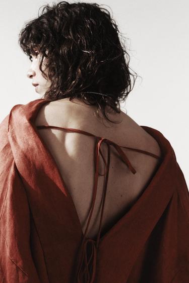 BLOUSE EN LIN 100 % ZW COLLECTION - Tuile de Zara - Image 2