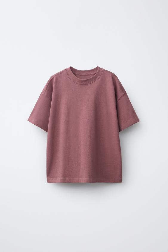 PLAIN SHORT SLEEVE T-SHIRT - Burgundy by Zara - Image 0