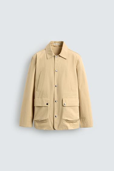 КУРТКА КЛАССИЧЕСКОГО КРОЯ С КАРМАНАМИ — СВЕТЛО-ЖЕЛТЫЙ от Zara