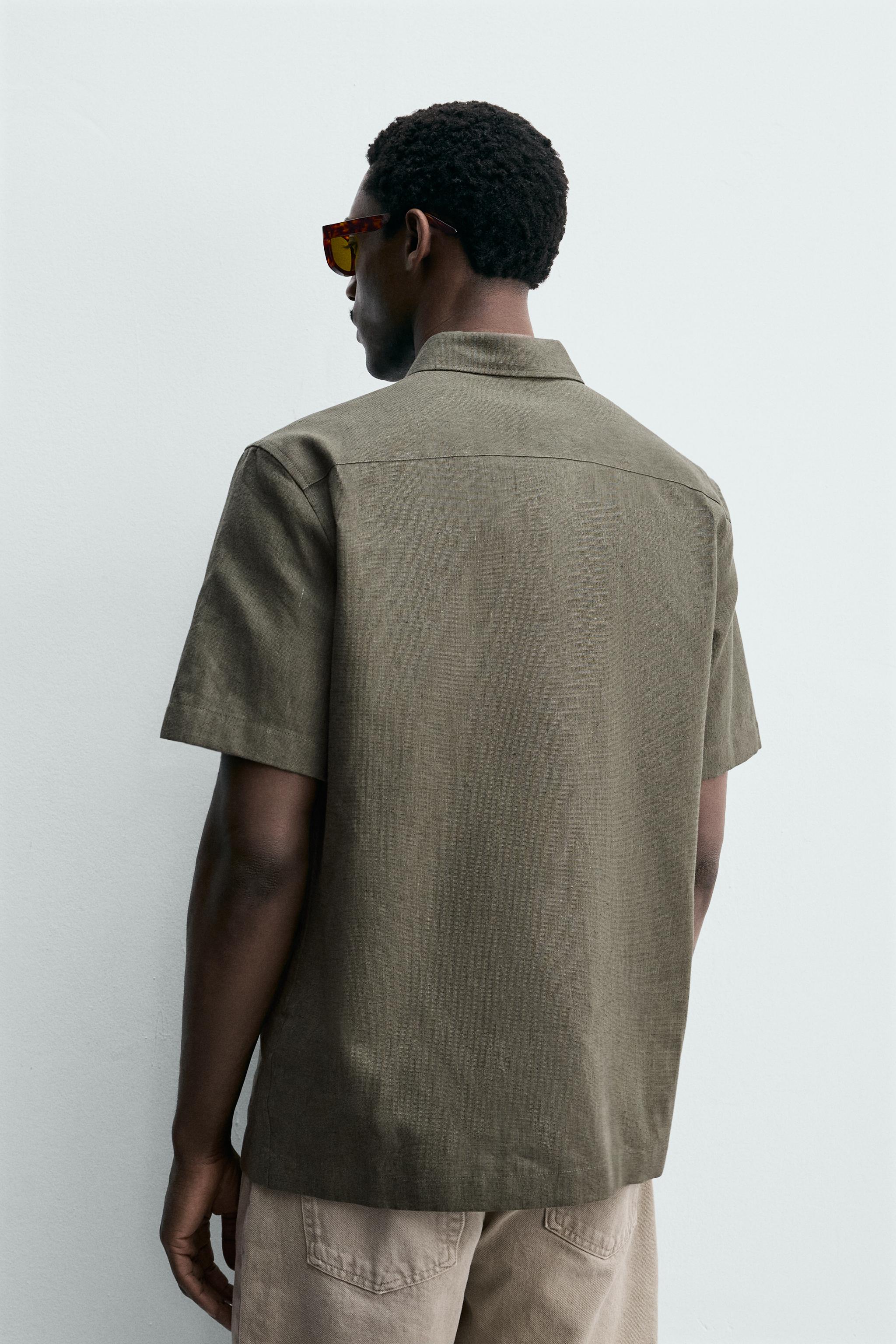 REGULAR FIT LINEN-COTTON SHIRT
