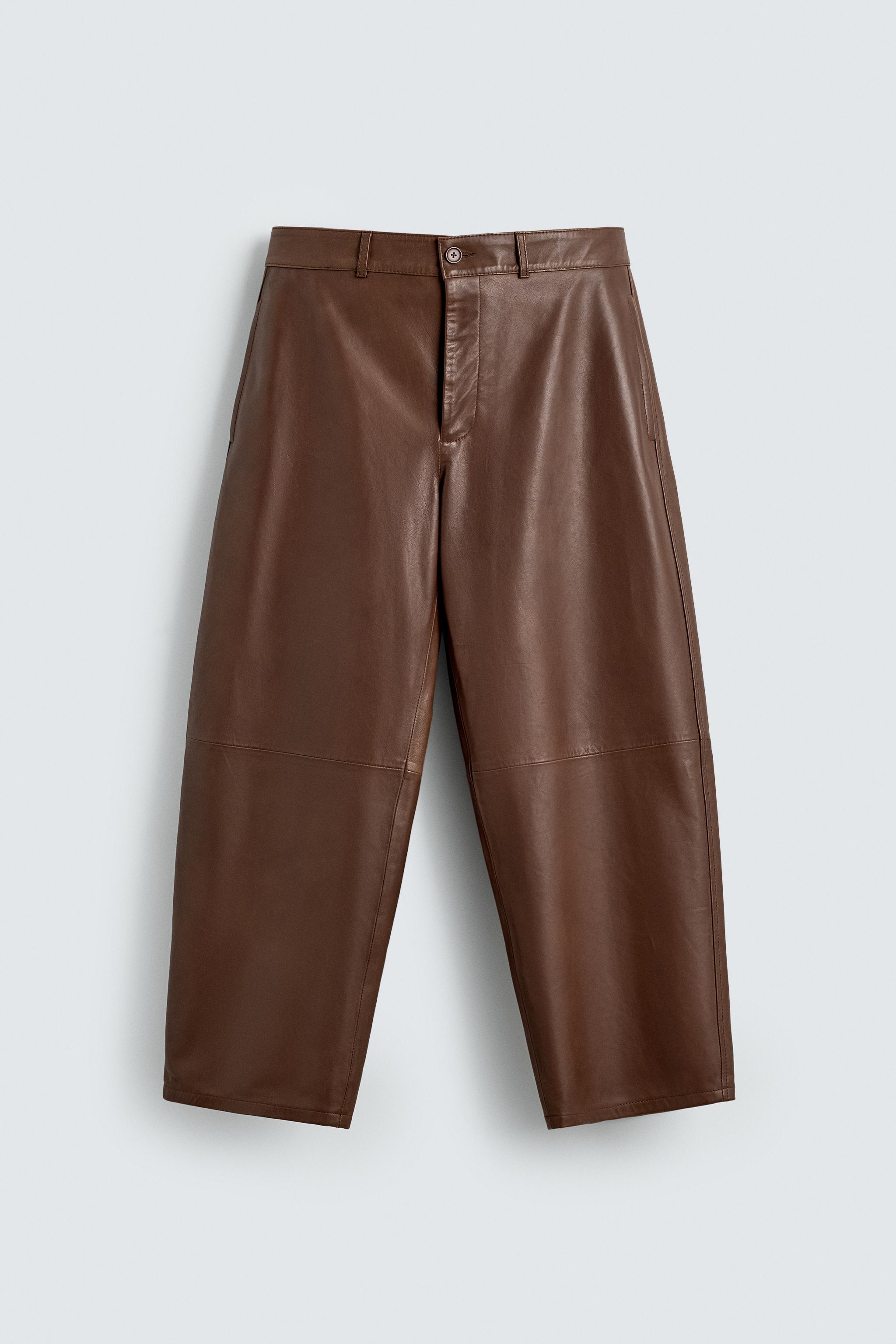 LEATHER BALLOON FIT PANTS
