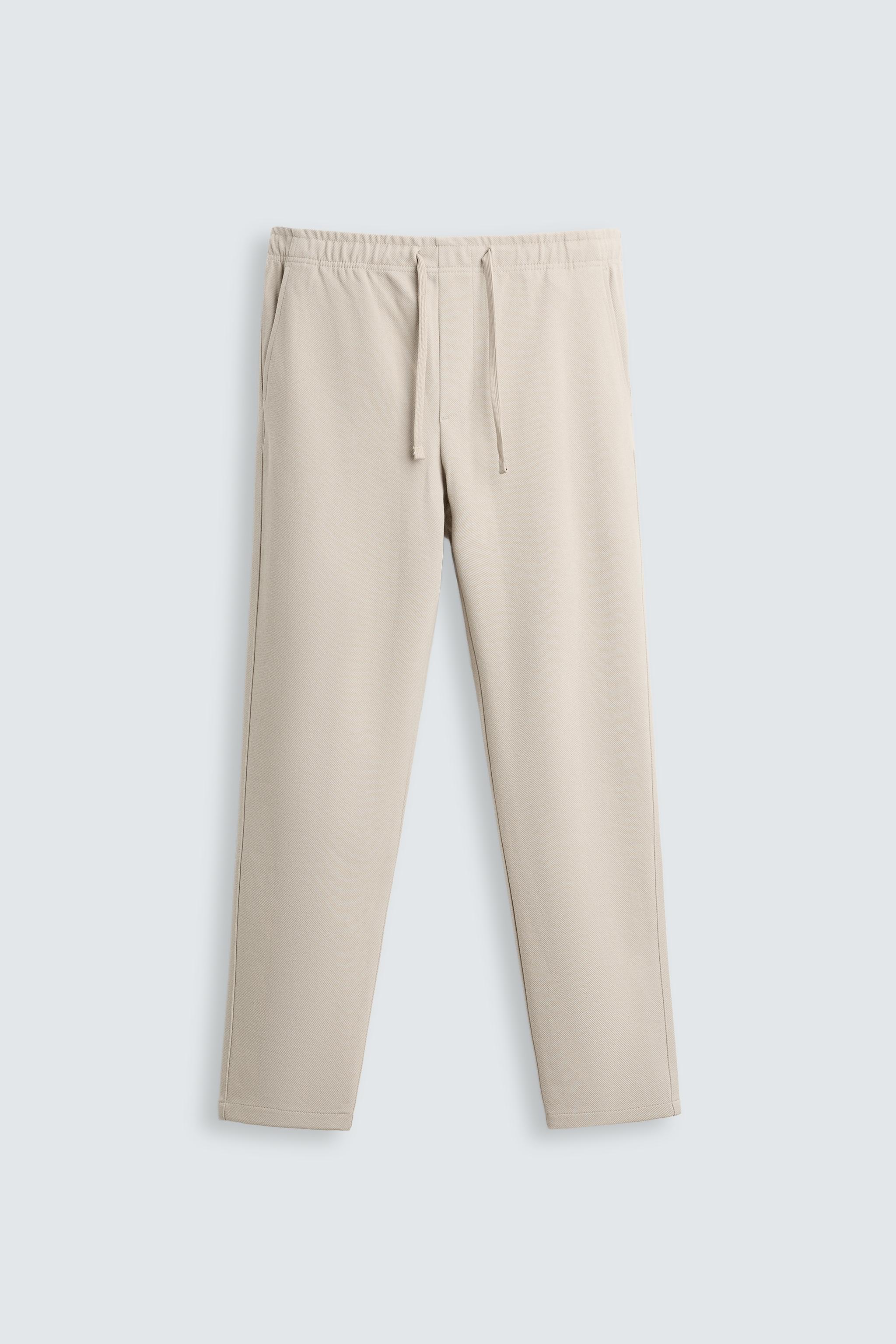 COMFORT FIT JOGGER WAIST TROUSERS - Oyster-white | ZARA