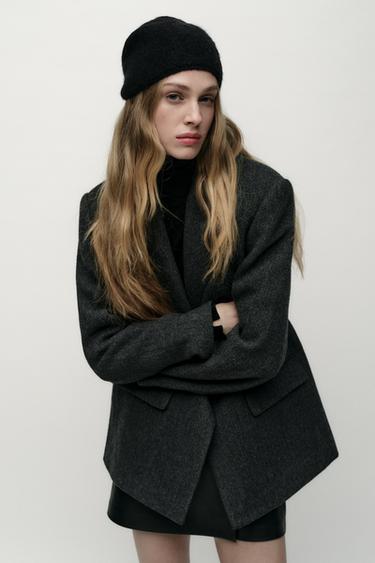 GORRO BEANIE DE TRICÔ COM STRASS - Preto da Zara - Imagem 0