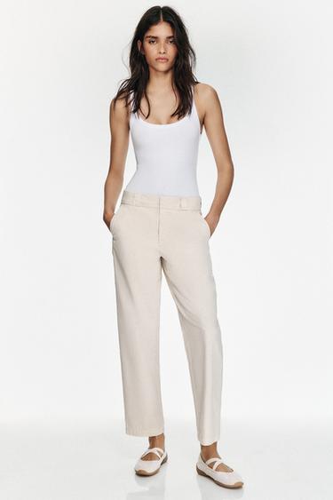 PANTALÓN ALGODÓN 100% - Crudo de Zara