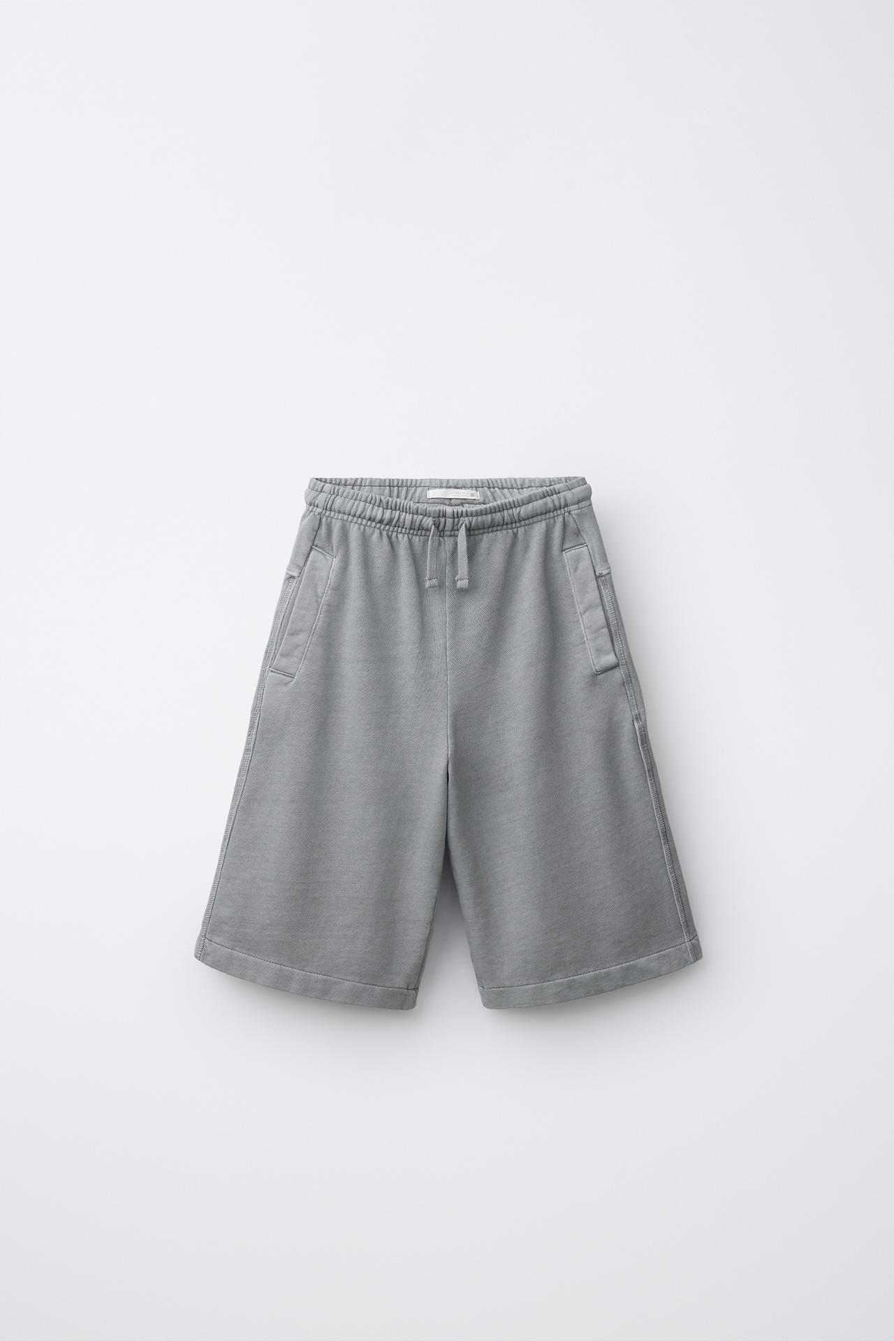 LONG PLUSH SHORTS — Gray