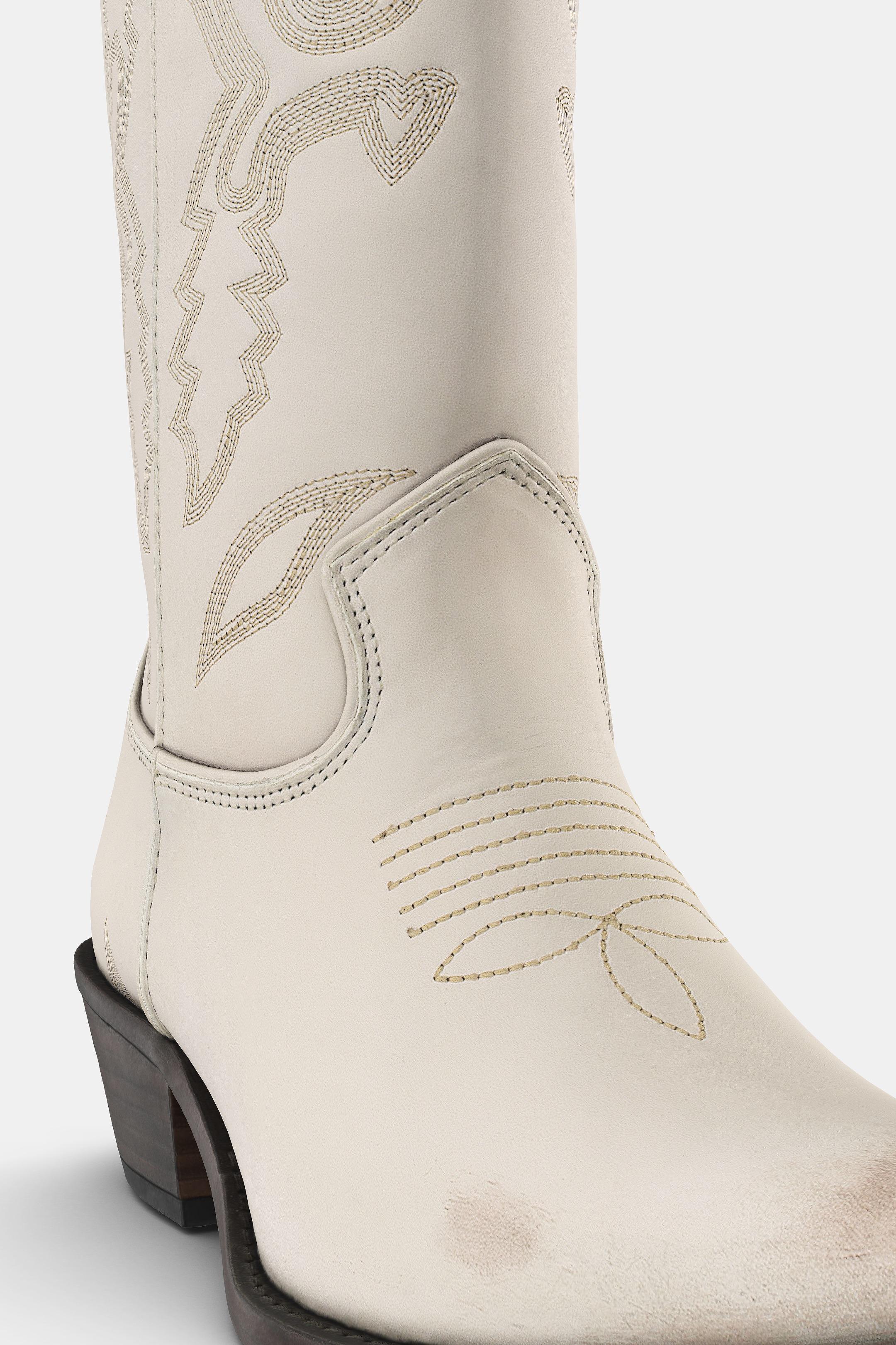 Zara LEATHER COWBOY BOOTS - 