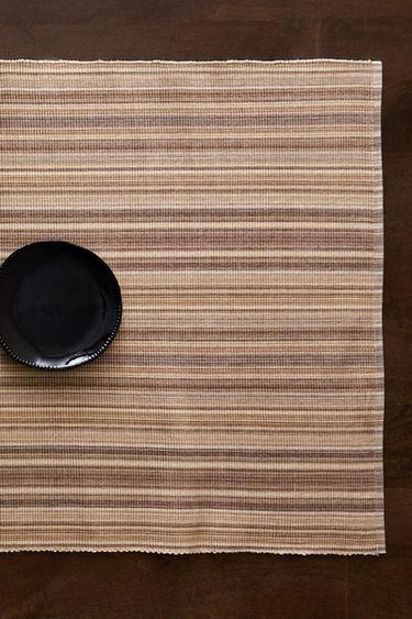 STRIPED TABLE RUNNER - Grey / Tan by Zara