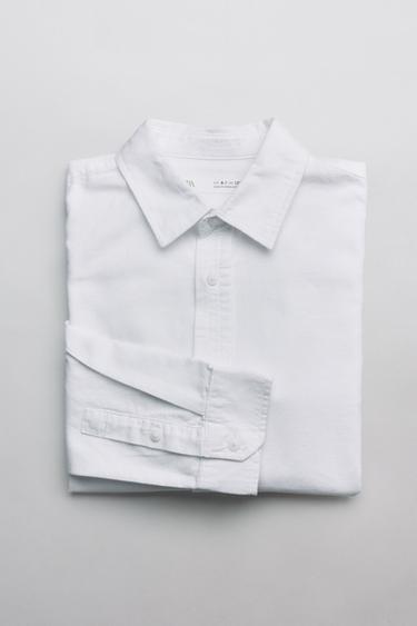 Zara BASIC OXFORD SHIRT - White