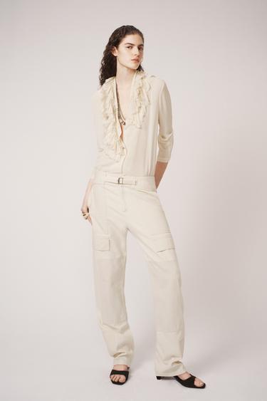 PANTALON PATCHWORK - THE ITEM ZARA WOMAN - Écru de Zara - Image 4