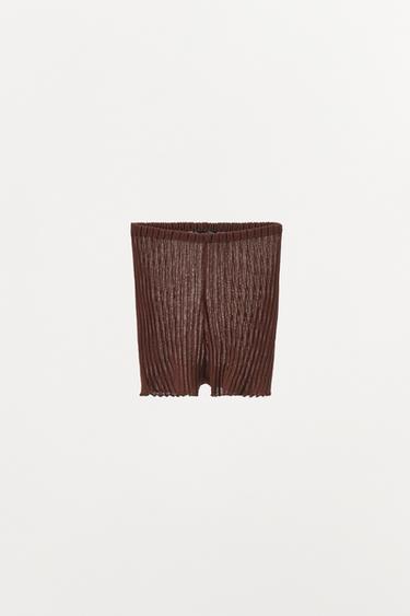 BRAGUITA PUNTO FINO PLISADO - Marrón de Zara