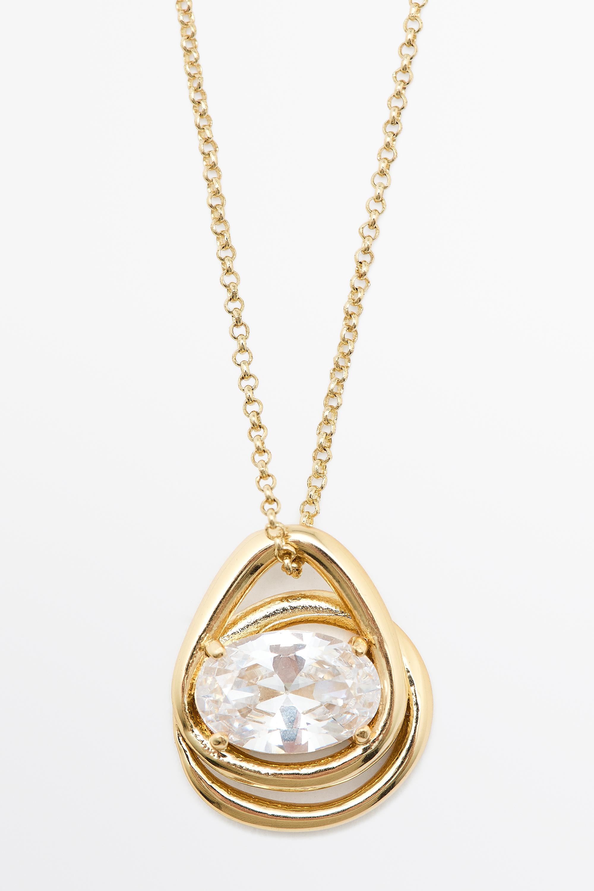 Collier ovale cristal irrégulier
