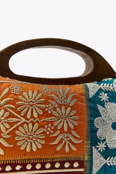 EMBROIDERED WOODEN BOX BAG - Multicoloured by Zara - Image 1