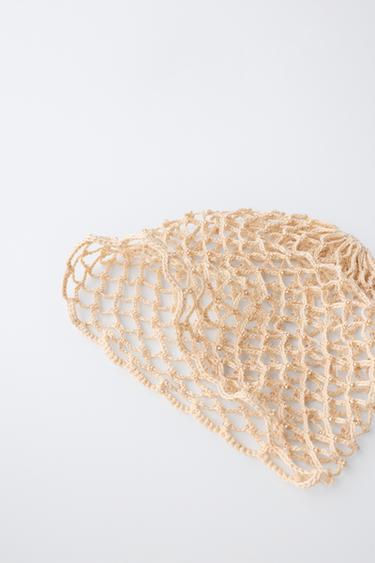 CASQUETTE EN MAILLE CROCHET À FANTAISIE - Écru de Zara - Image 2