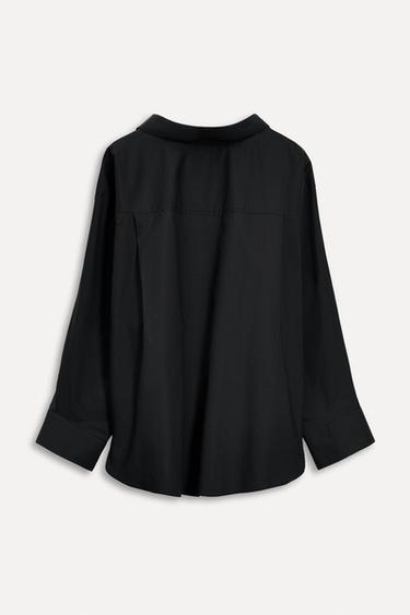 POPLIN SHIRT WITH BATWING SLEEVES 50TH ANNIVERSARY - Black by Zara - Image 2