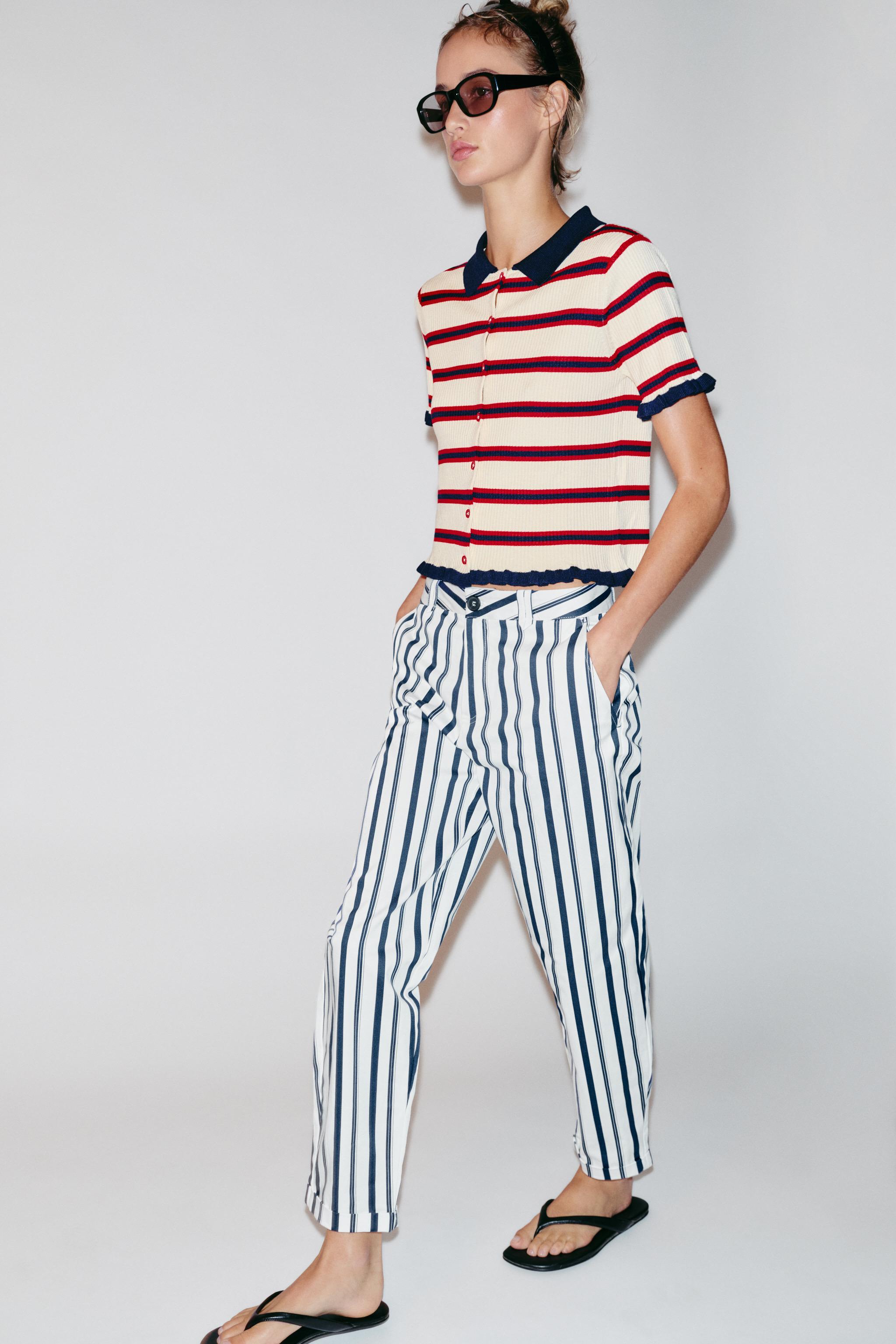 Zara ÇİZGİLİ CHINO PANTOLON görsel 3