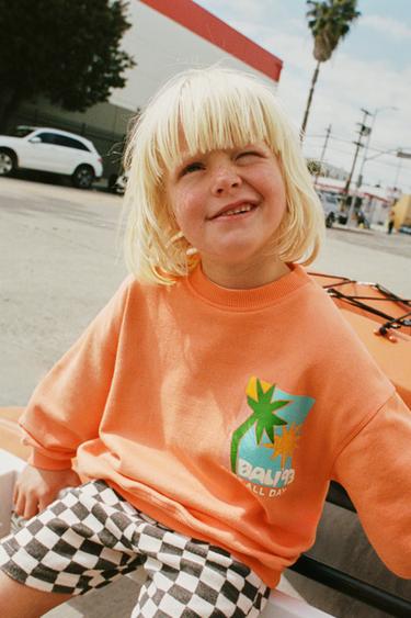 SURF PRINTED SWEATSHIRT - Orange by Zara