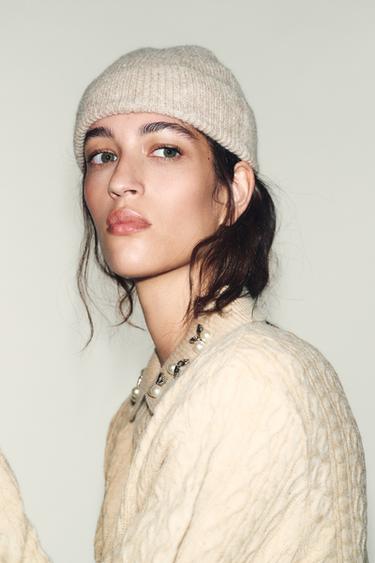 PULL À TORSADES ET COL BIJOU - Beige clair de Zara - Image 4