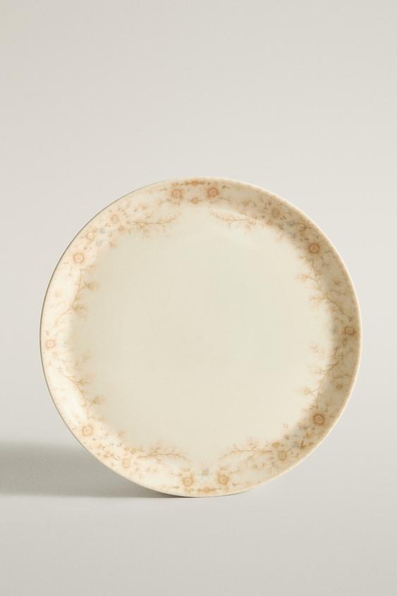 Zara GARDENIA STONEWARE DESSERT PLATE - Beige-pink - Image 0