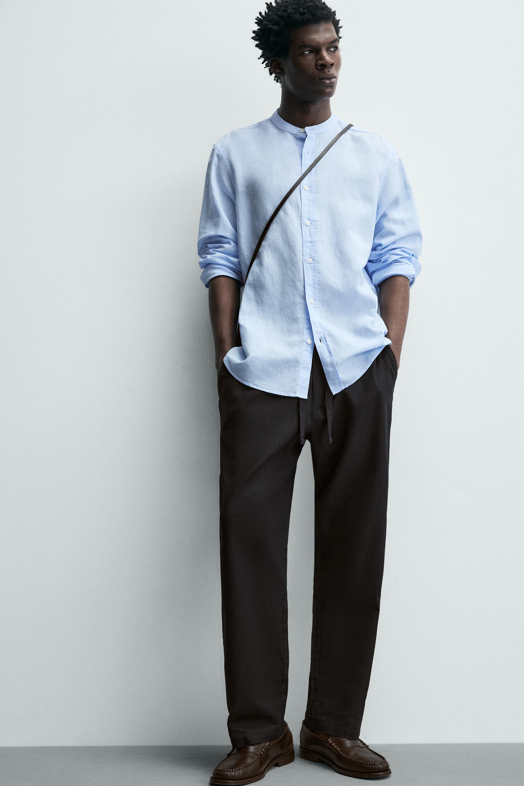 Zara PAMUK KARIŞIMLI RELAXED FIT PANTOLON görsel 5
