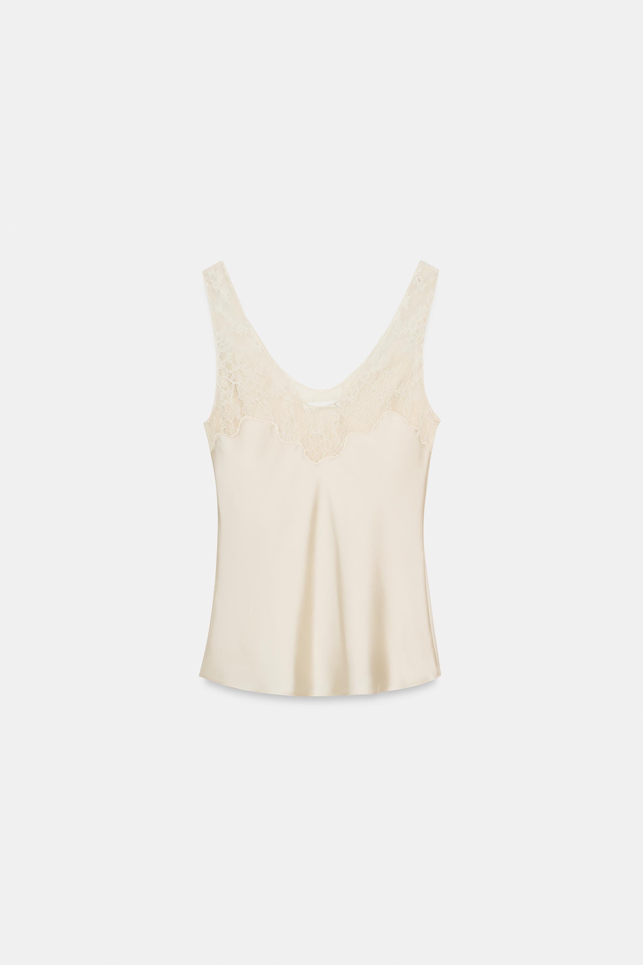 SATIN EFFECT LACE TOP ZW COLLECTION