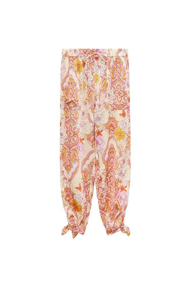 TIED PRINTED PANTS