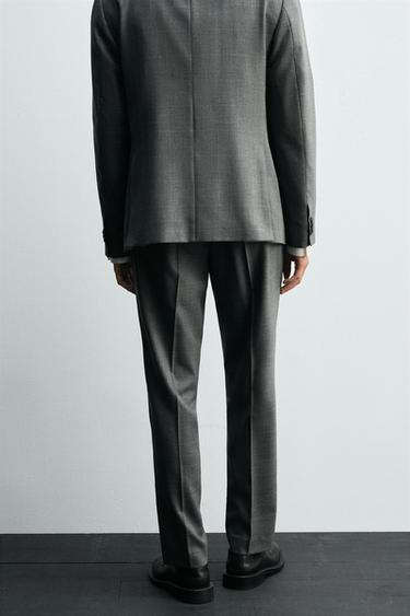 CHECK SUIT TROUSERS - Grey marl by Zara - Image 2