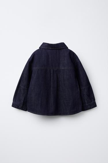 RUBBERISED BUTTON DENIM SHIRT - Blue by Zara