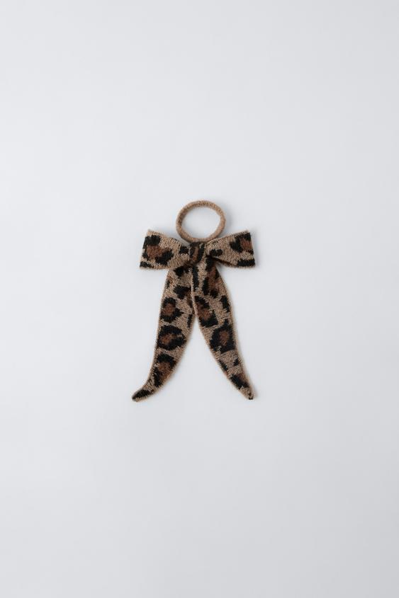 ANIMAL PRINT BOW HAIR TIE - Brown | ZARA United States