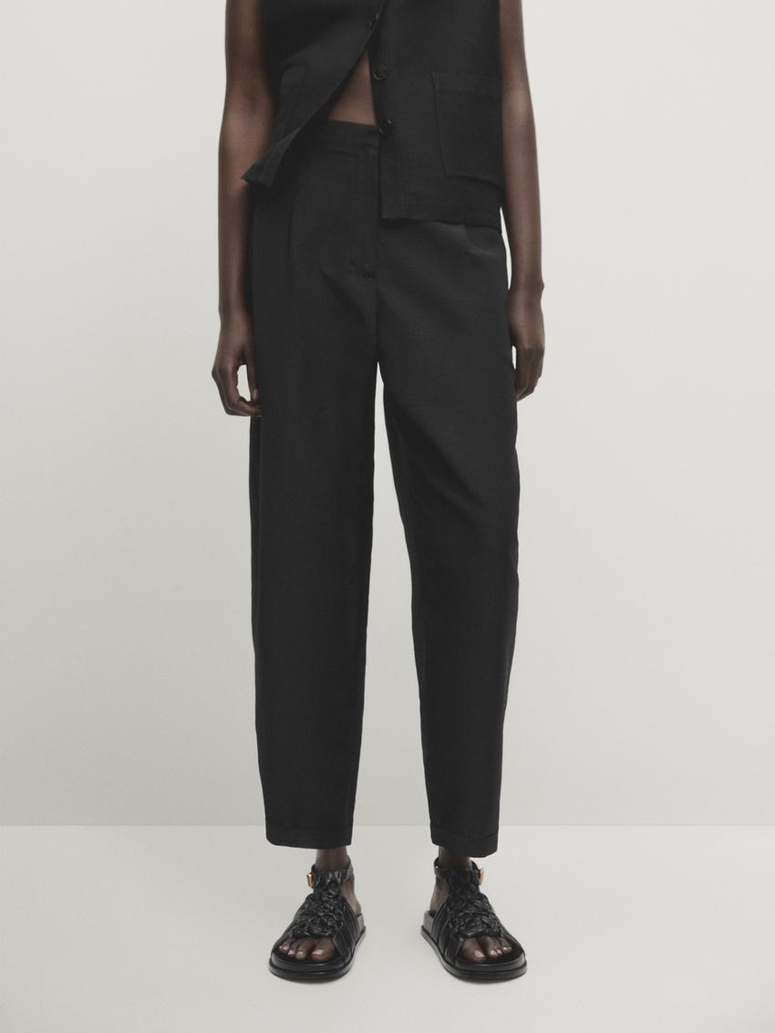 ZARA New Trousers Pants with double red side band Sold Out 7712/633 XS S  SMALL