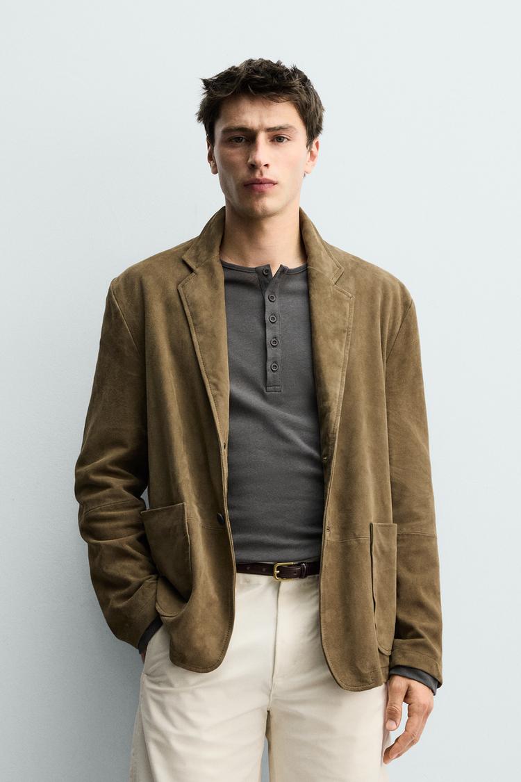 ZARA RELAXED FIT SUEDE BLAZER