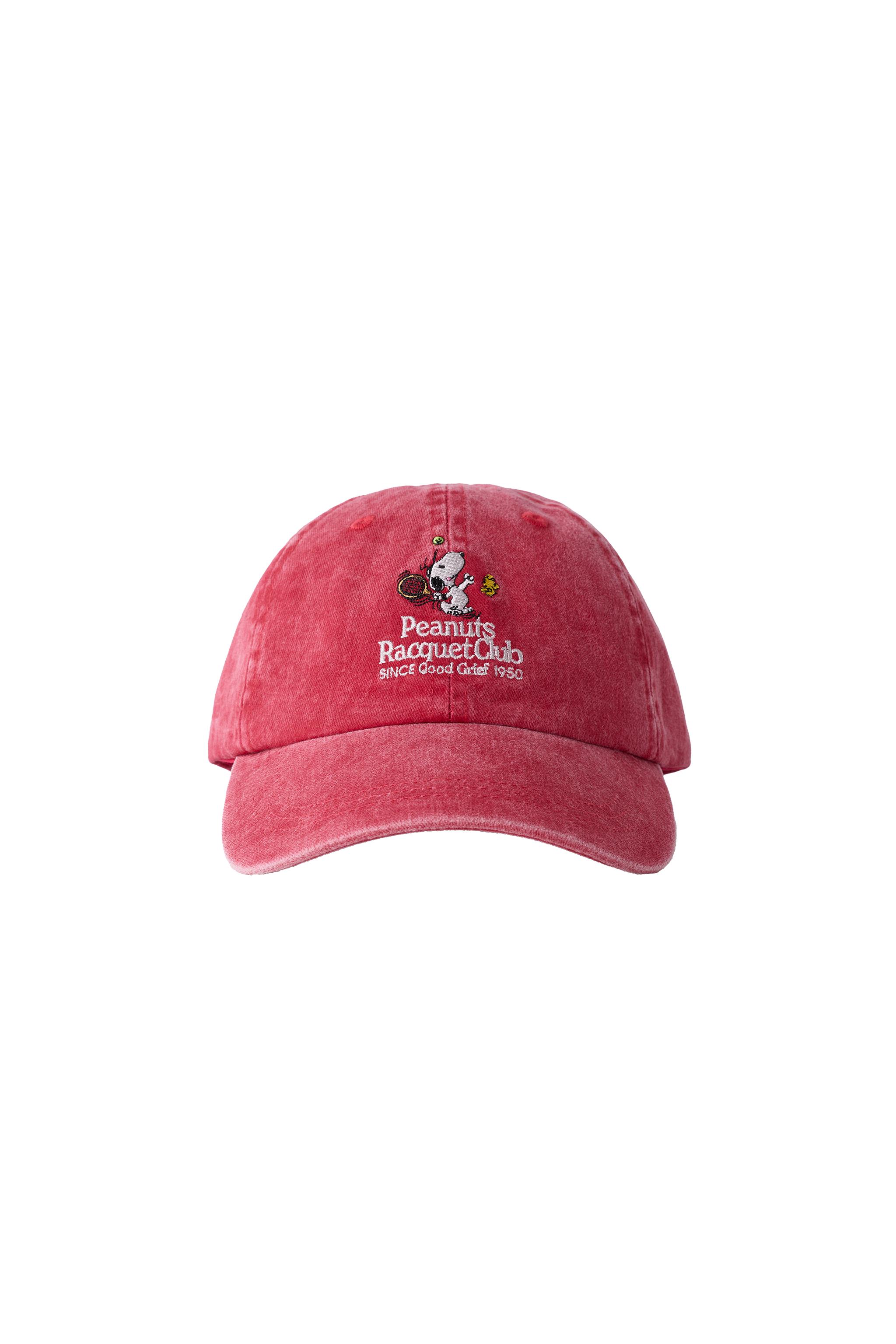 すぬ WASHED EFFECT EMBROIDERED SNOOPY PEANUTS™ CAP - Red | ZARA India