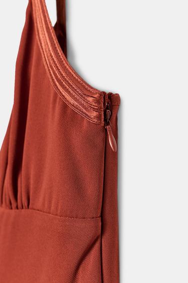 ROBE LONGUE ZW COLLECTION - Rouge orangé de Zara - Image 7