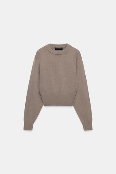 JERSEY PUNTO RIB - Marrón / Topo de Zara - Imagen 0