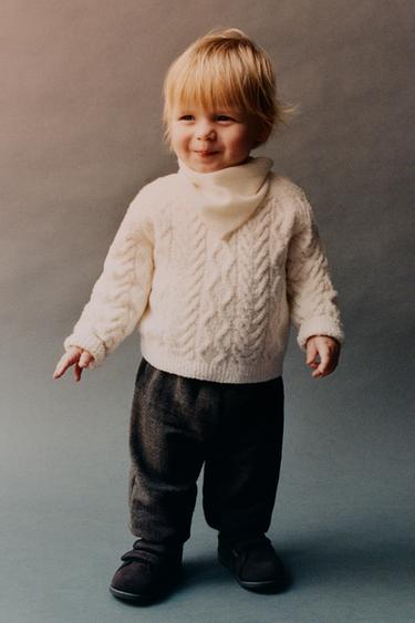 CABLE-KNIT SWEATER - Ecru by Zara