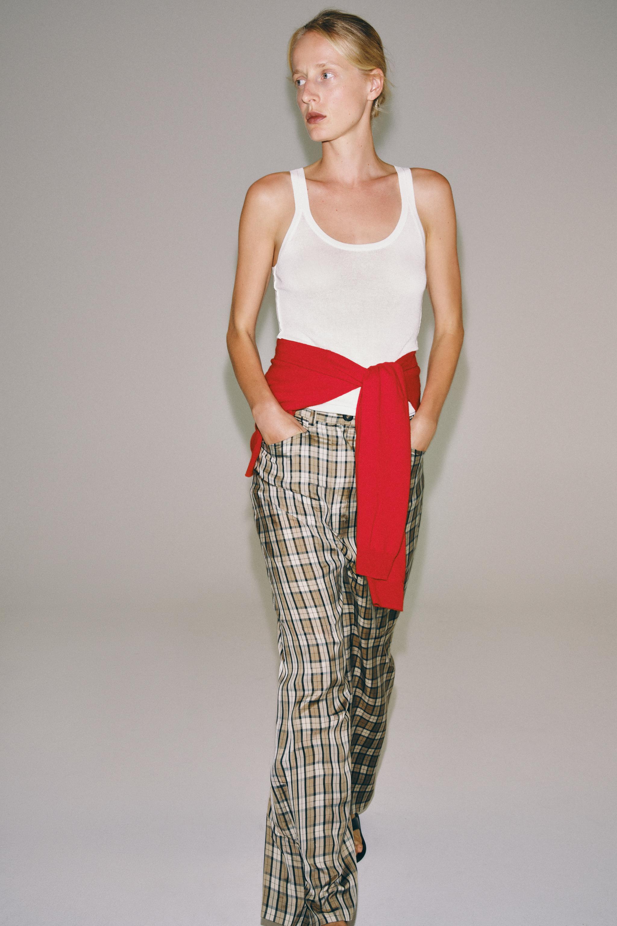 Женские брюки Zara ZW COLLECTION PLAID PANTS — фото 7