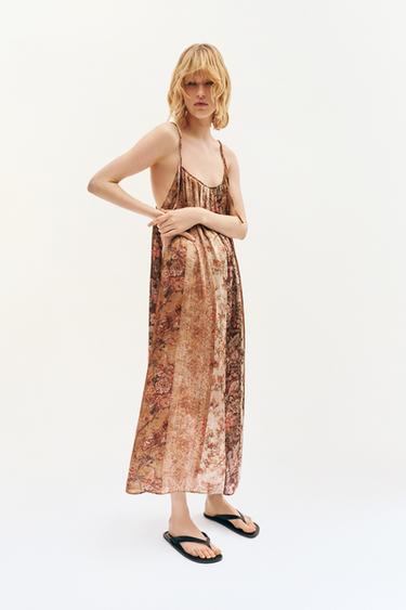VESTIDO ESTAMPADO LENCERO - Multicolor da Zara
