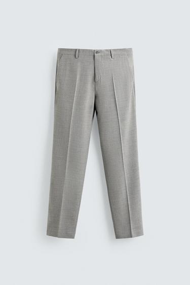 PANTALON DE COSTUME STRUCTURÉ - Gris clair de Zara