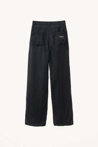WILLY CHAVARRIA X ZARA STRAIGHT LEG FLOWING TROUSERS - Navy blue by Zara - Image 3